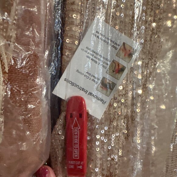 Ienna For Mac Duggal Sequin Long Sleeve High-Low Cocktail Dress Size 0 Gold - Picture 8 of 14